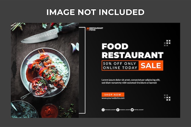 Vector food restaurant banner template