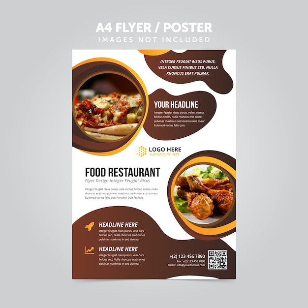 Vector food restaurant business mulripurpose a4 flyer leaflet template