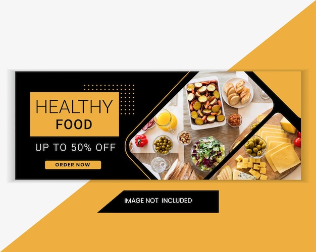 Vector food & restaurant facebook cover & sale web banner template. food promotional  web header banner for social media and website advertisement