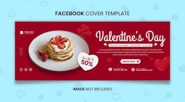 Food and Restaurant Facebook Cover Template Valentines Day