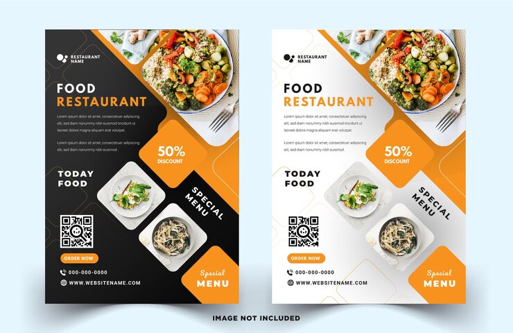 food restaurant flyer poster template vector template