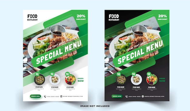 Food restaurant flyer poster template vector template