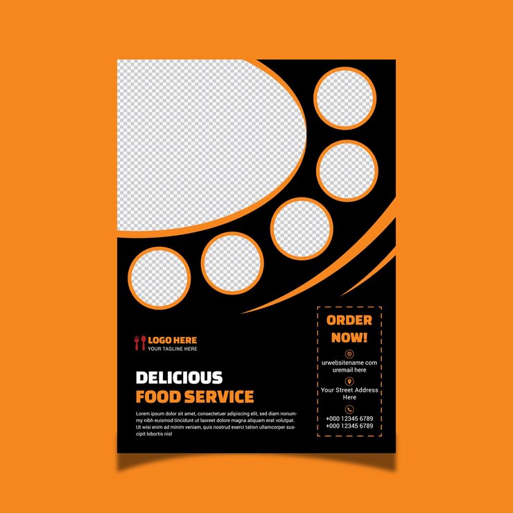Vector food and restaurant flyer template