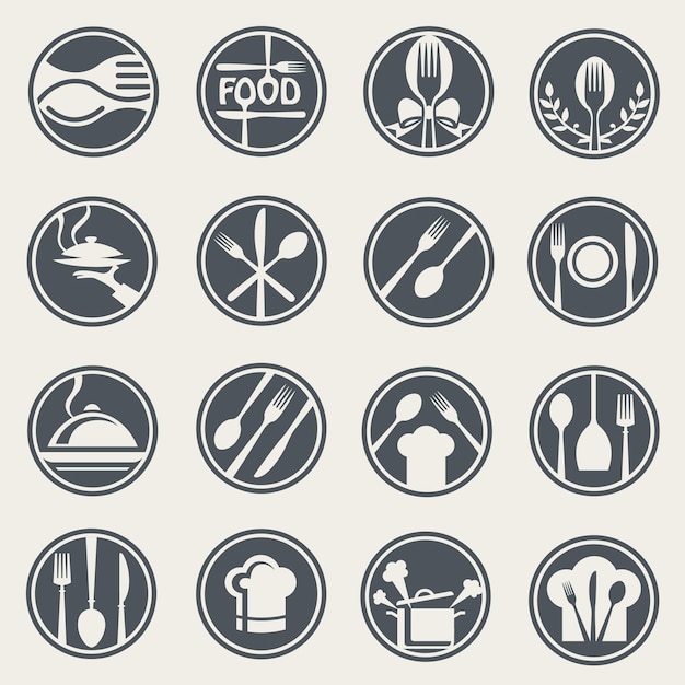 food and restaurant icon set