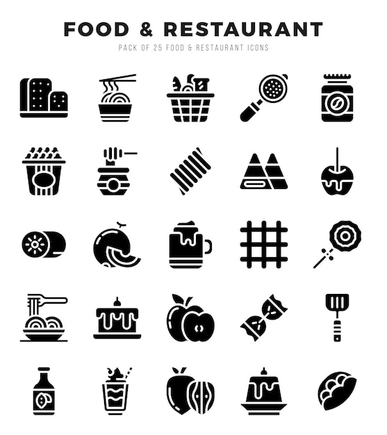 Food and Restaurant icons set for website and mobile site and apps