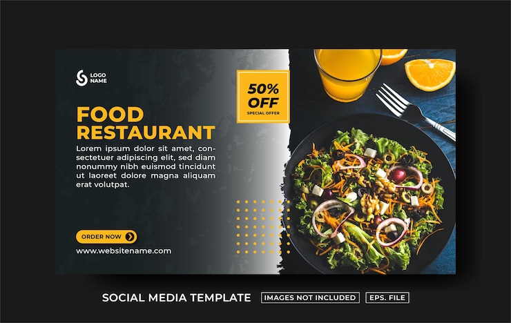 Vector food restaurant landing page template