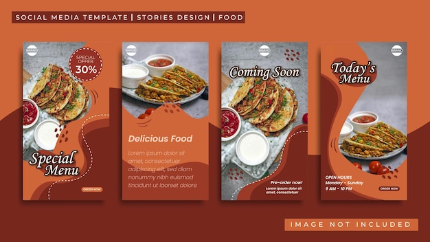 Food or restaurant menu design Instagram stories template