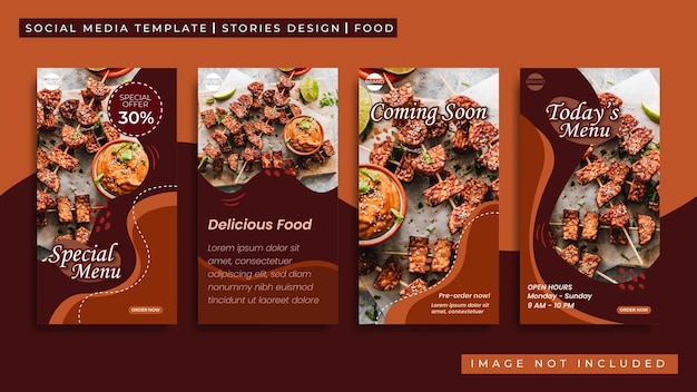 Food or restaurant menu design Instagram stories template