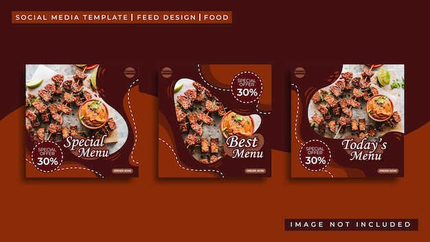 Food or restaurant menu design social media post template