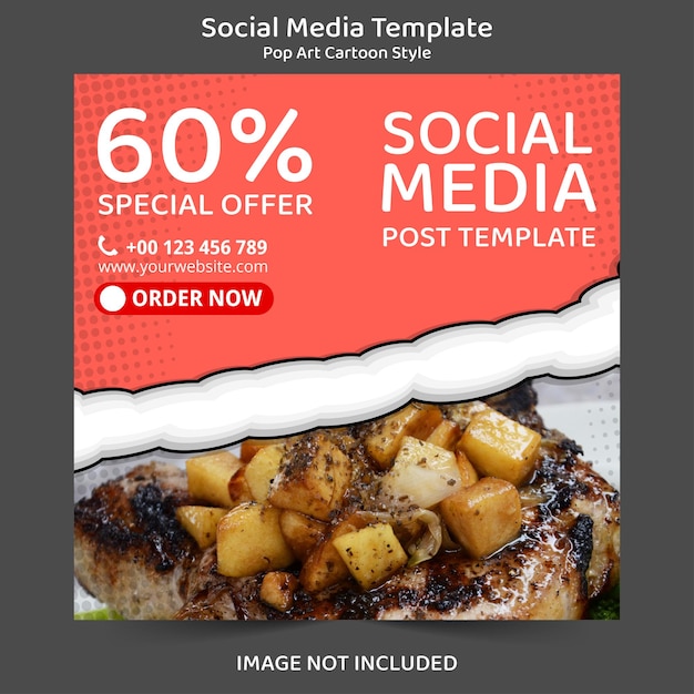 Food and restaurant menu social media feed template