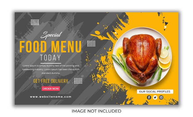 Vector food restaurant menu social media marketing web banner template design.