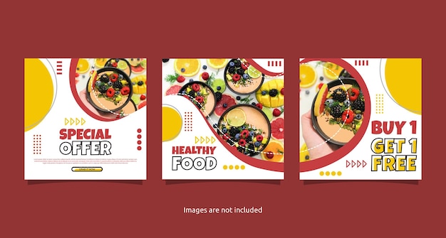 Food restaurant promotion poster design social media template