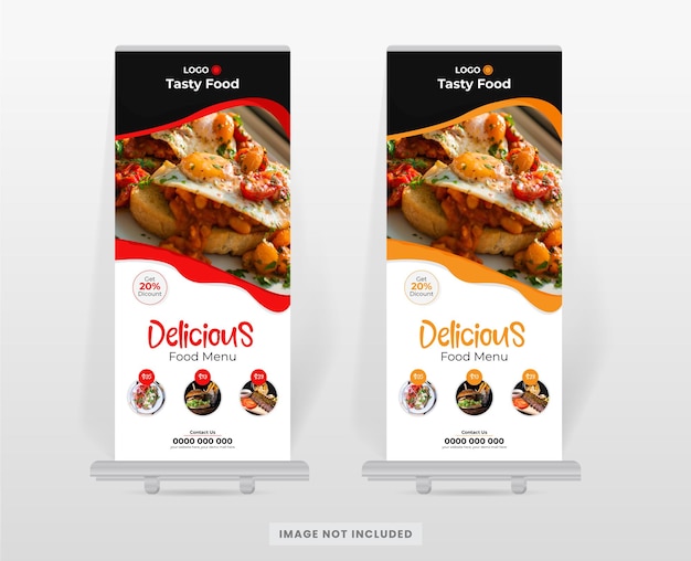 Modello di progettazione banner roll up cibo e ristorante