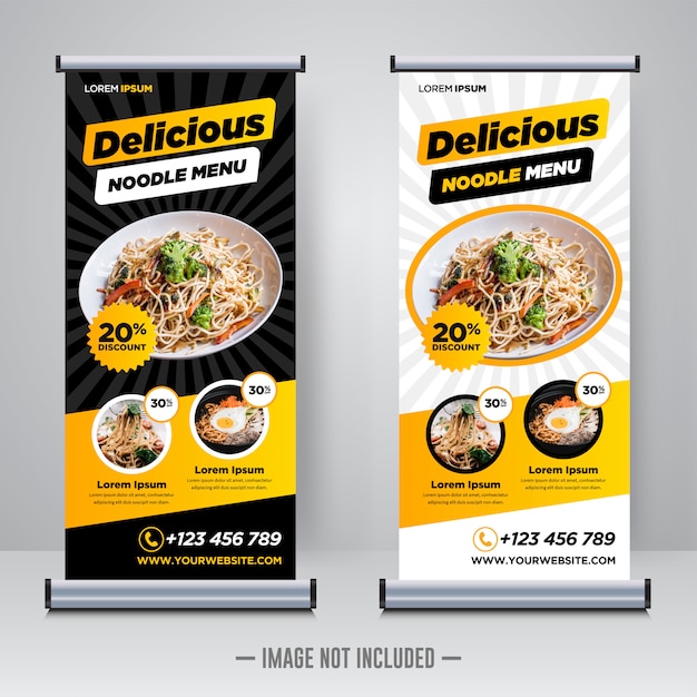 Food restaurant roll up banner template