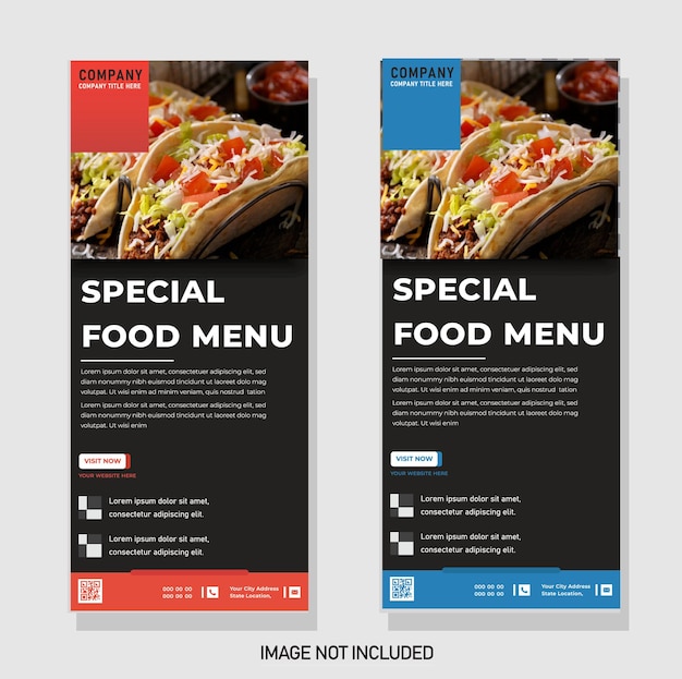 Vector food and restaurant roll up banner template