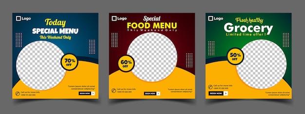 Food and restaurant social media post template