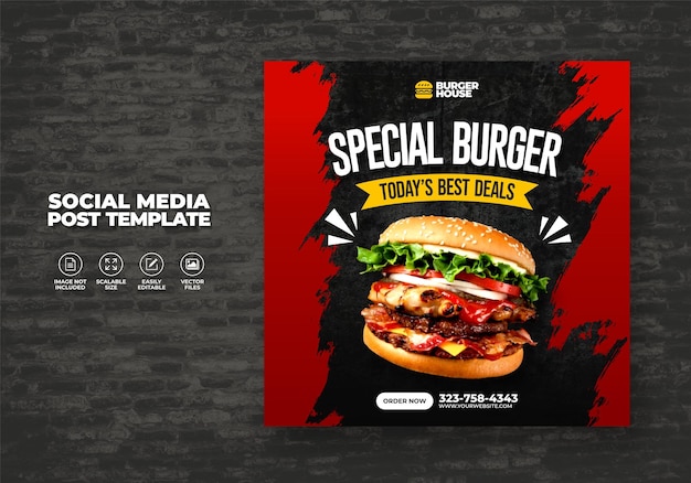 FOOD RESTAURANT FOR SOCIAL MEDIA TEMPLATE SUPER DELICIOUS MENU PROMO