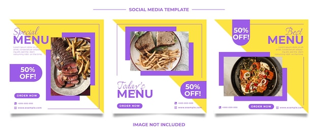 Food restaurant for social media template