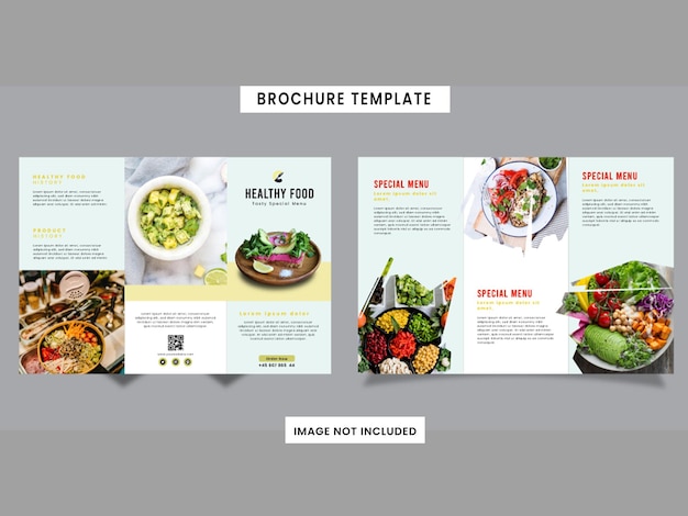 food restaurant trifold brochure set template premium vector
