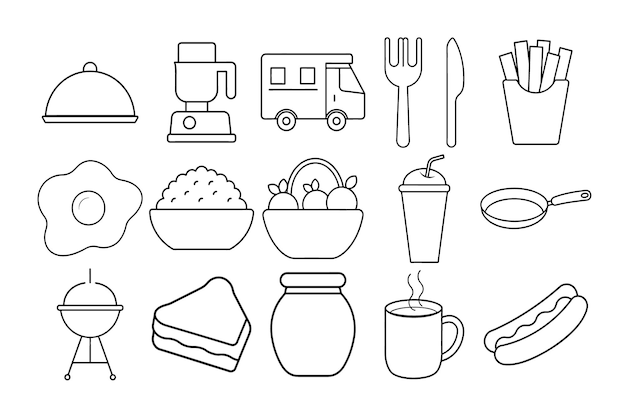 Food and restaurant vector icon set