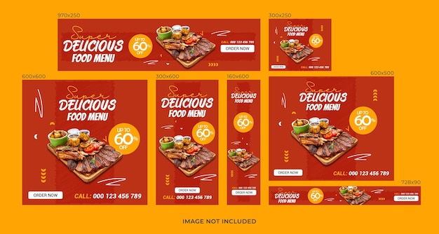 Food and Restaurant Web Ad Banners collection