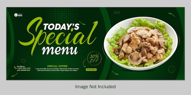 Food and restaurant web banner or social media cover template