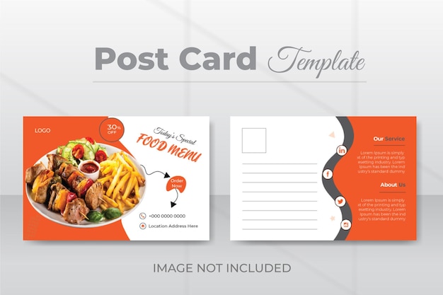 Vector food and resturant post card template