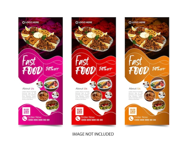 Vector food rollup banner design template vector