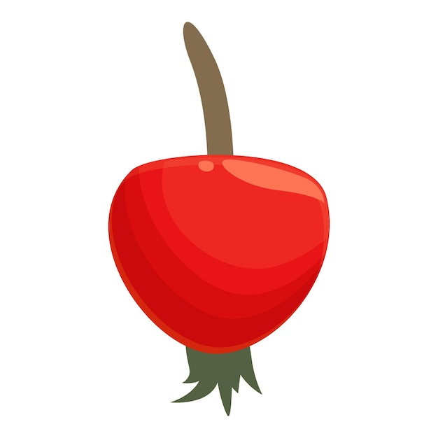 Пищевой шиповник икона мультфильма вектор Лесные фрукты Органический витамин