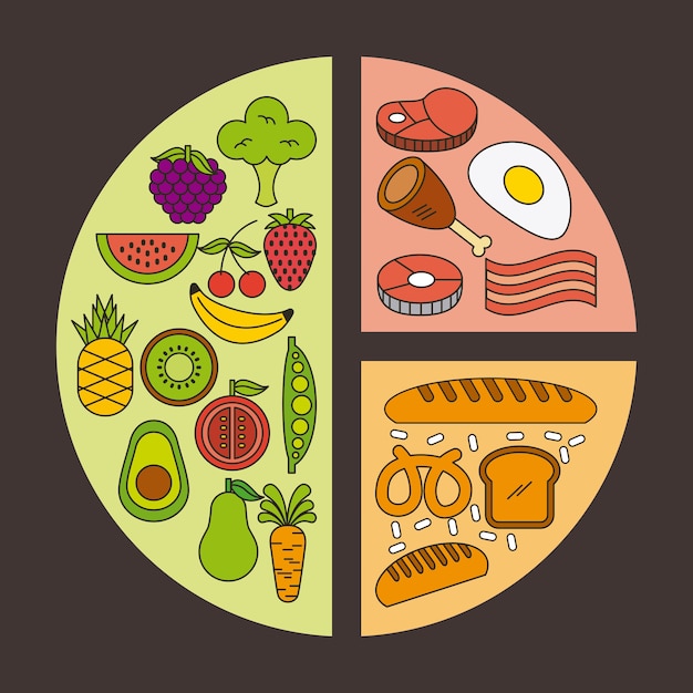 Vector food round illustration