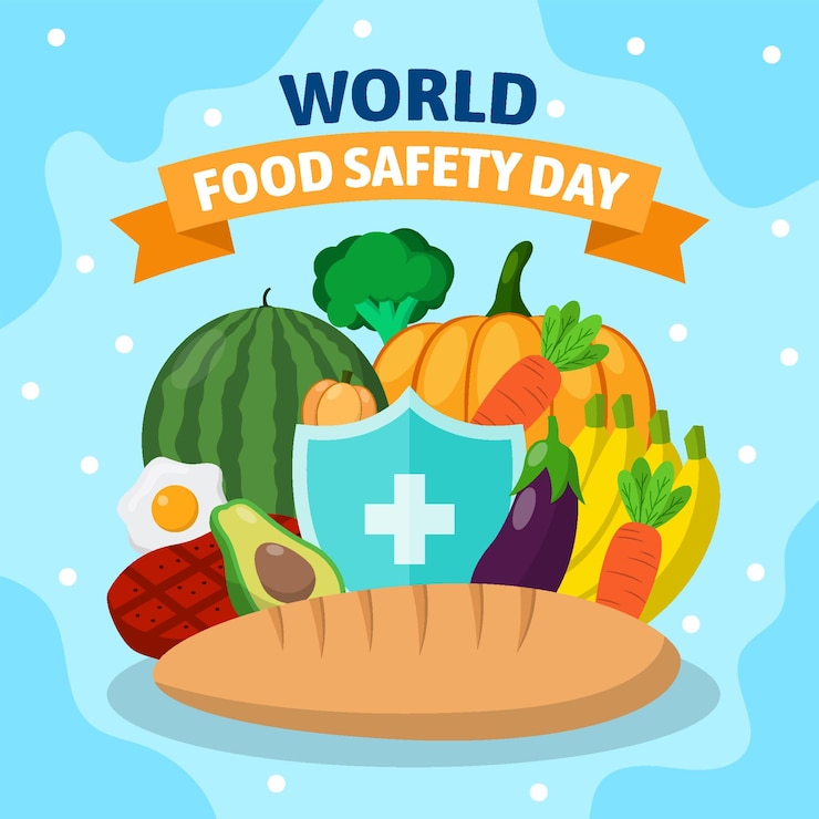 Vector food safety day background