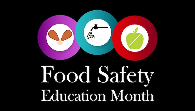 Food Safety education month observed each year during September Vector illustration