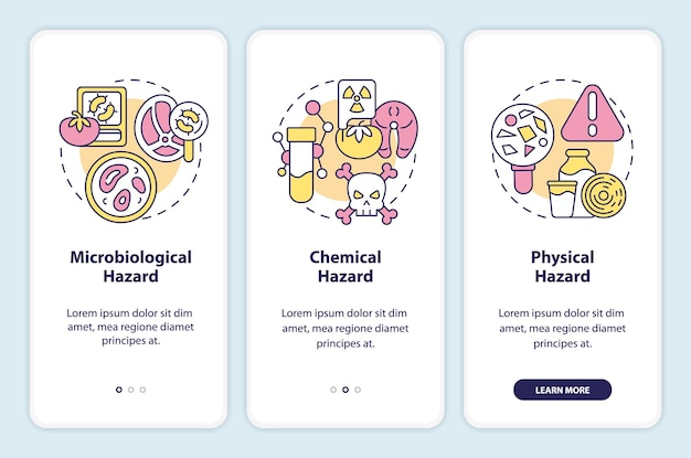 Schermata dell'app mobile per l'onboarding dei rischi per la sicurezza alimentare