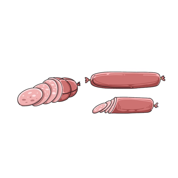 food sausage vector meat pork illustration barbecue icon photo doodle vector art illustrations