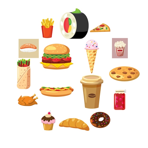 Food set icons