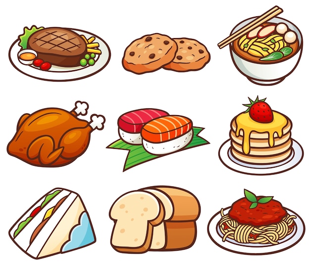 Vector food set