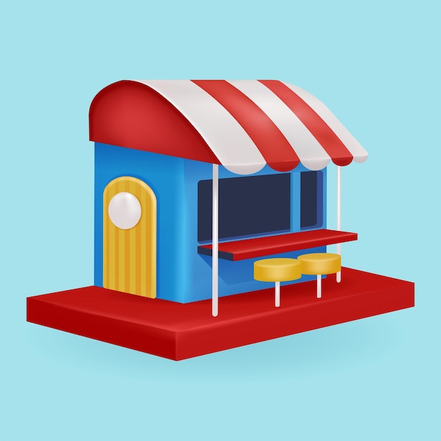 Vector food shop 3d vector suitable for design asset and business