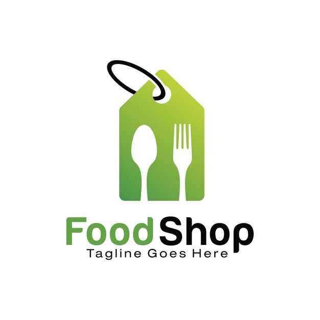 Vector food shop logo design template