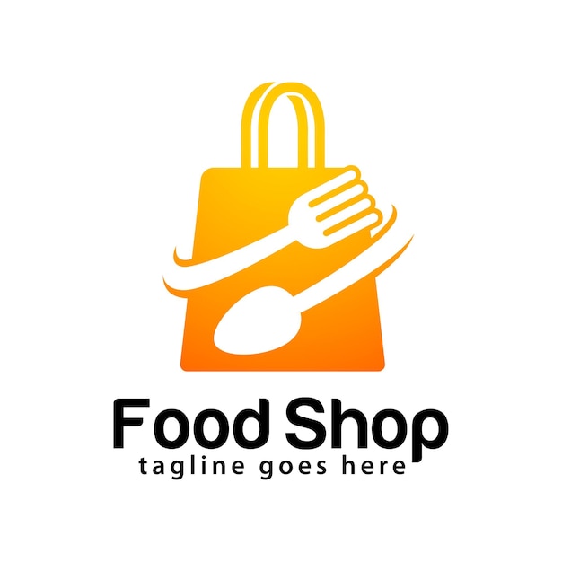 Vector food shop logo design template