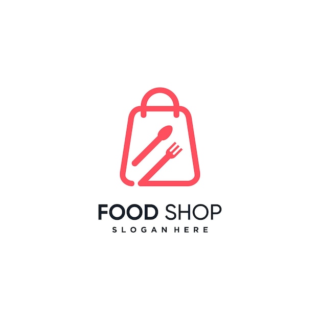 Food shop logo ontwerpconcept met creatieve stijl
