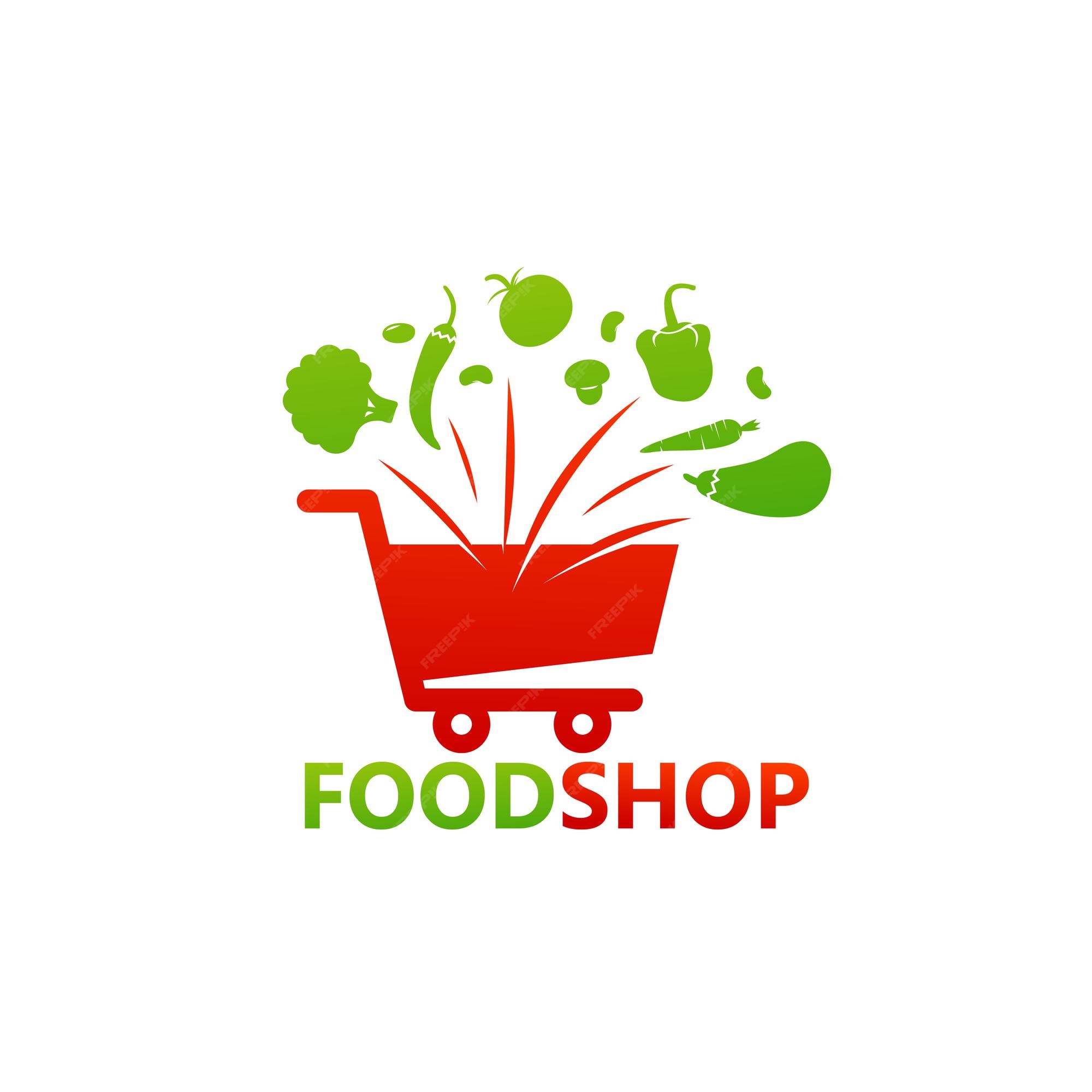 Premium Vector | Food shop logo template design vector, emblem, design