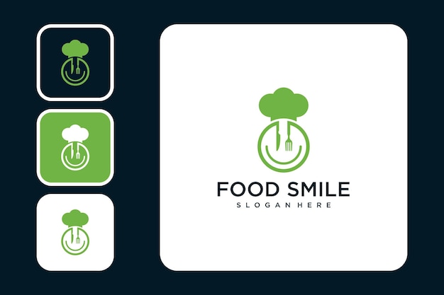 Design del logo cibo e sorriso