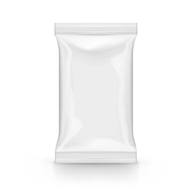 Vector food snack pillow bag isolated on white