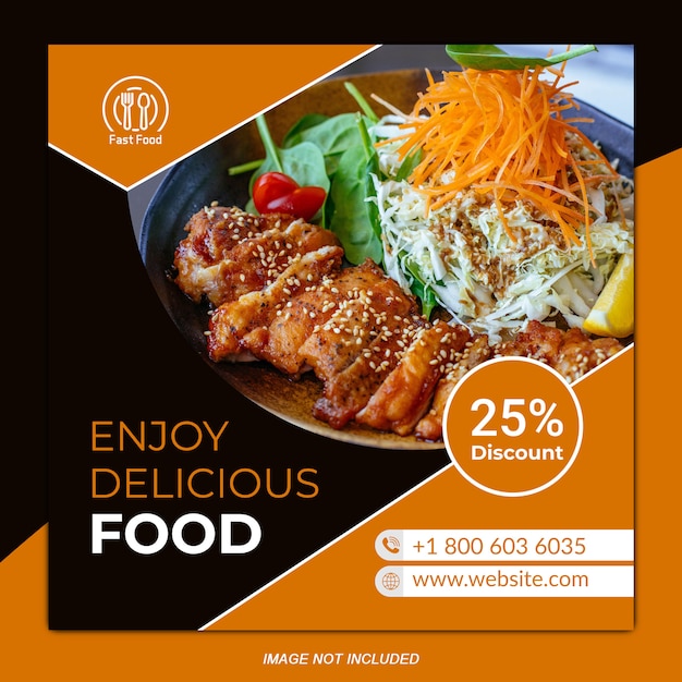 Vector food social banner