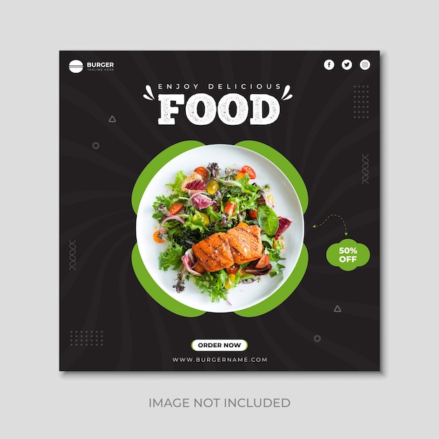 Vector food social media banner design