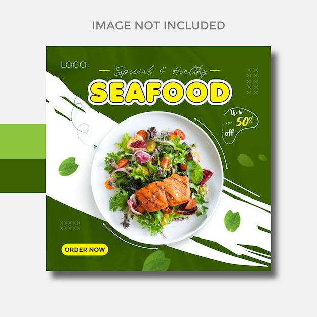 Food social media  banner post design template for promotion.