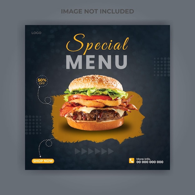 food social media banner post design template