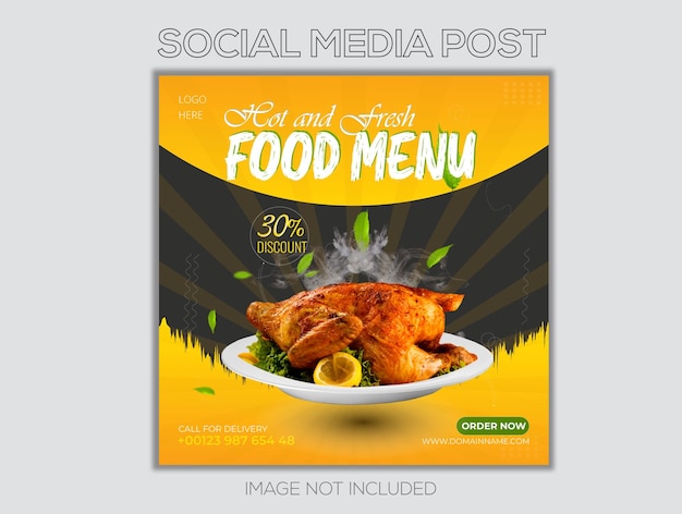 Vector food social media banner post design template