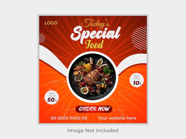 food social media banner post design vector template