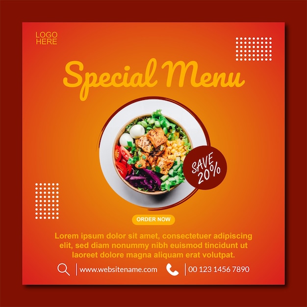 Food social media banner post template